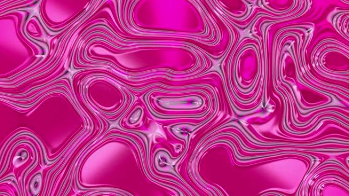 粉色抽象液体反射波表面。紫外线线的波浪和涟漪。无缝循环3d渲染