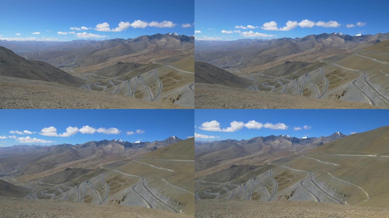 横跨青藏高原的蜿蜒山路令人叹为观止。