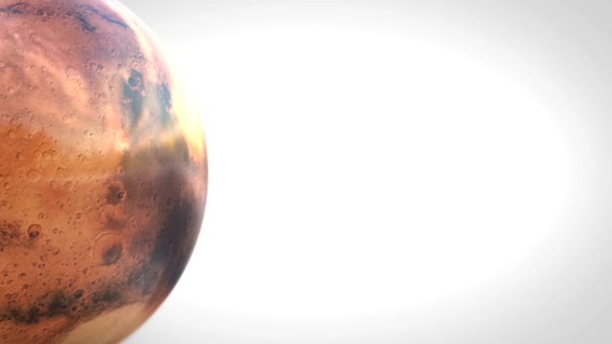 大理石风格火星红色星球，具有复制空间和无缝循环-左侧