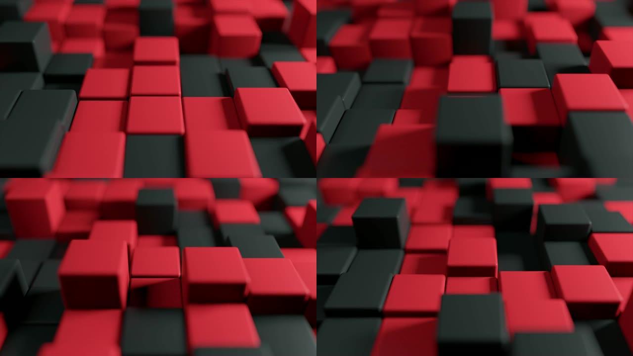 双色立方体运动的抽象背景