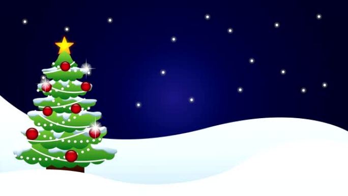 快乐圣诞快乐动画与松树