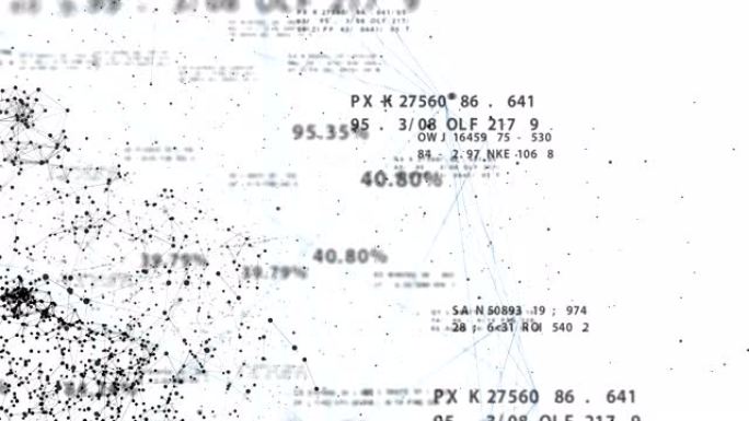 网络空间中不断发展的网络，白色背景上的抽象数字无缝。数字连接的循环3d动画。商业和技术概念。