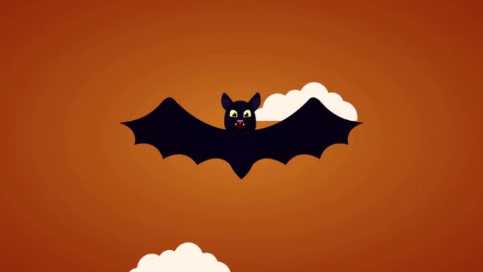 万圣节快乐庆祝蝙蝠飞行动画