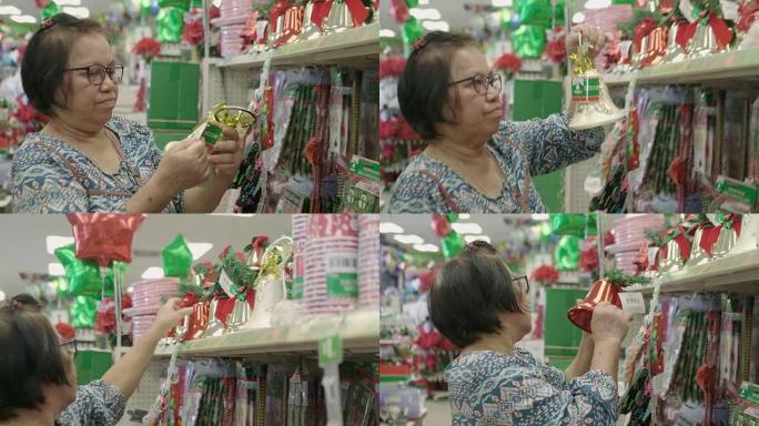 祖母在超市购物圣诞节