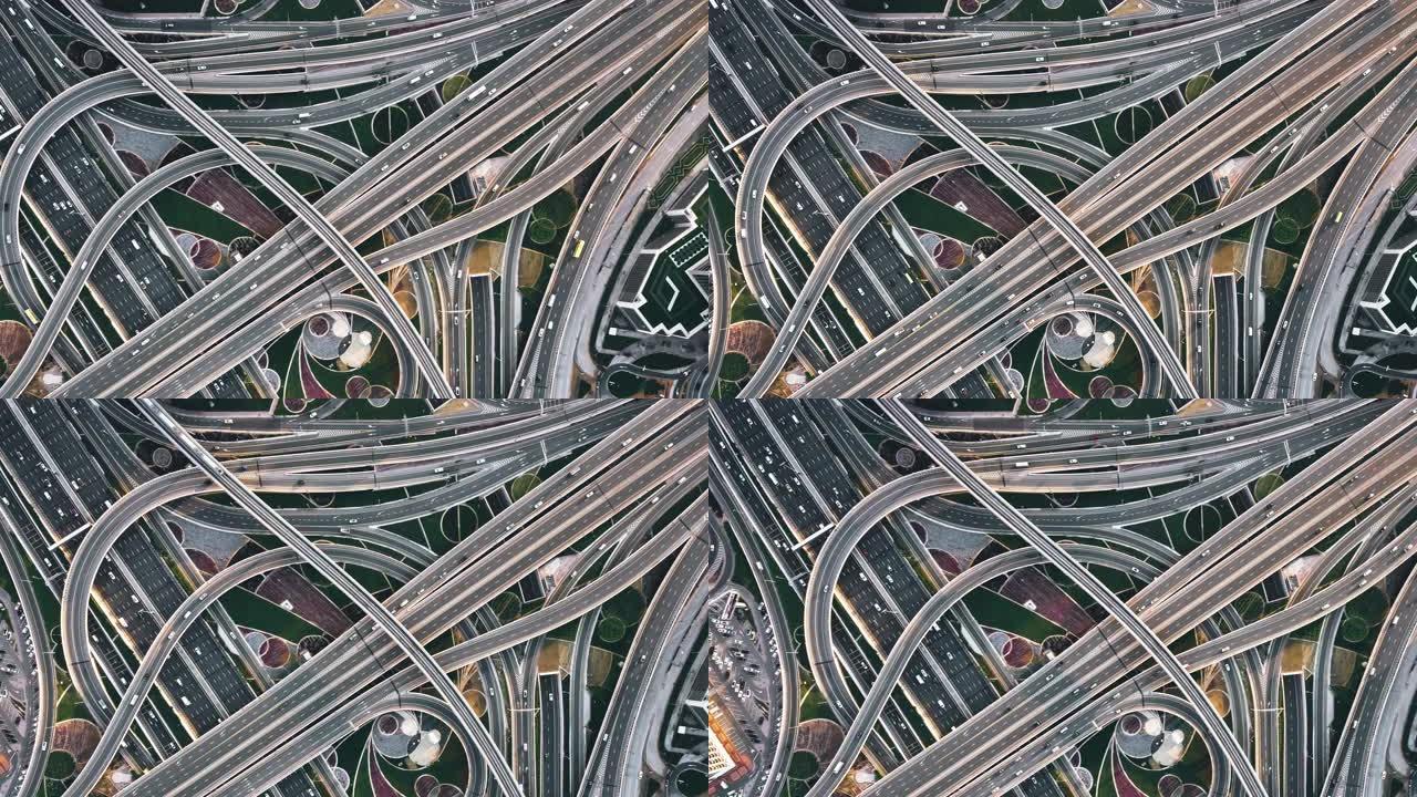阿联酋迪拜路口的T/L俯视图
