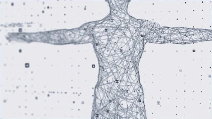 人体技术扫描人体结构科技点线