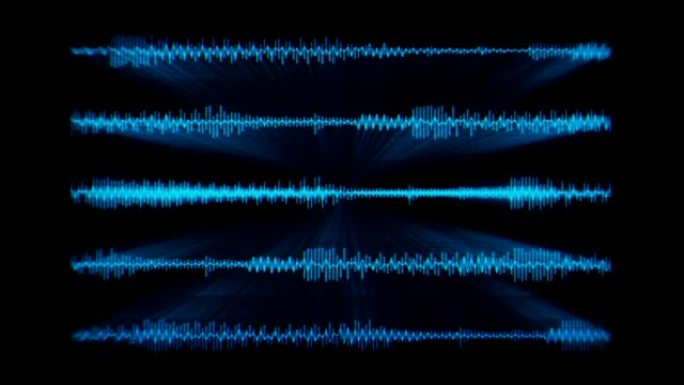 音频波形均衡器蓝色光线曲线科技线条