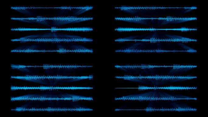 音频波形均衡器蓝色光线曲线科技线条