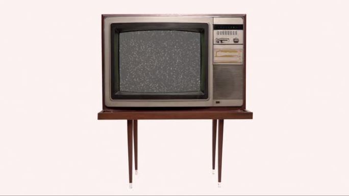 白色背景上带有信号干扰的老式电视复古风格