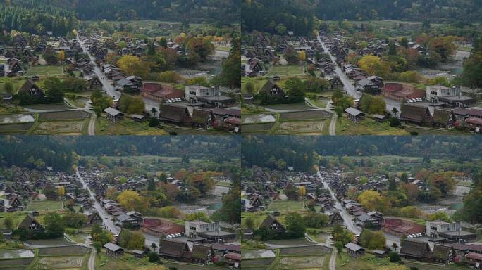 日本岐阜市秋时节白川子村4k延时。