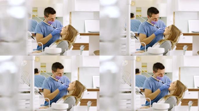 牙医中的女人外国人牙医牙科医生口腔诊所