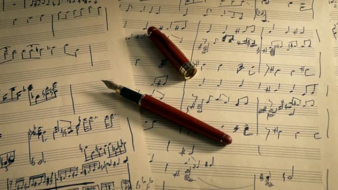 书写音乐概念 -- 乐谱上的墨水笔