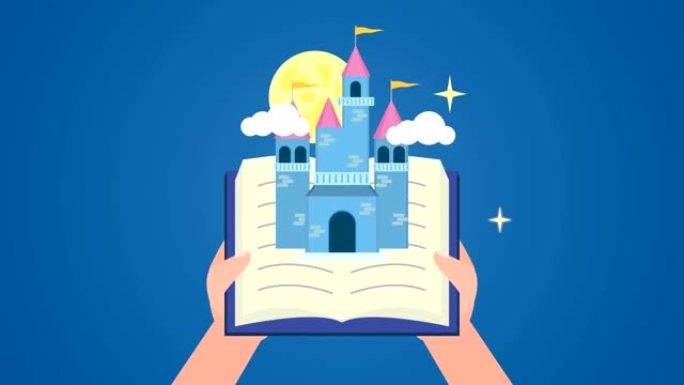 用手和童话城堡庆祝世界读书日