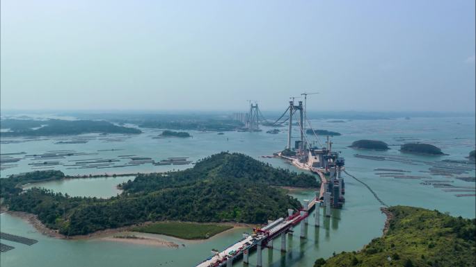 航拍世纪工程‘广西龙门大桥’