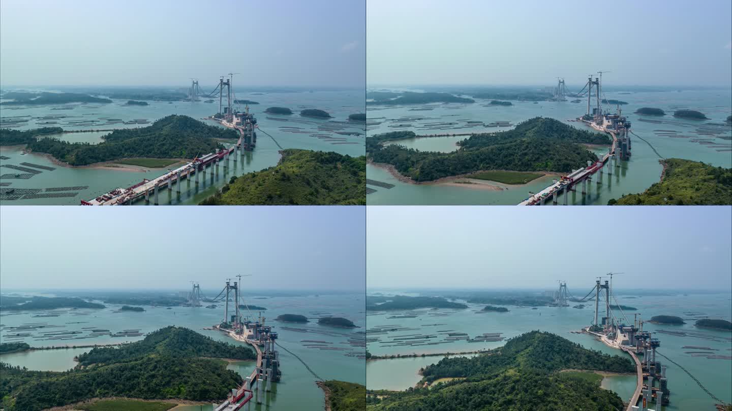 航拍世纪工程‘广西龙门大桥’