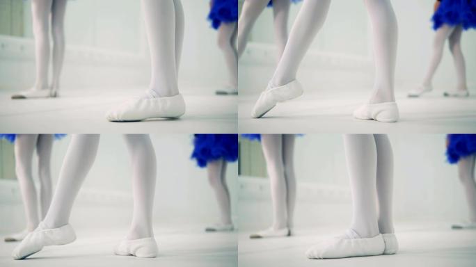 芭蕾舞训练过程中女孩的小脚特写