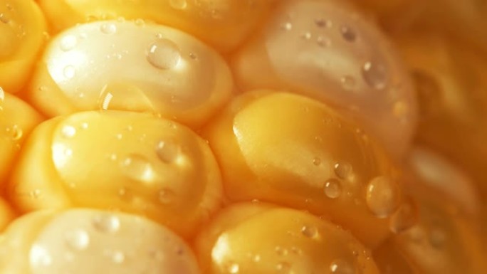 农场新鲜的水滴甜黄玉米。