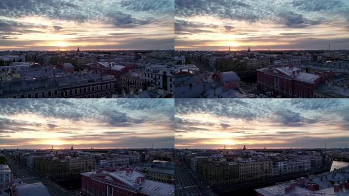 圣彼得堡在一个阳光明媚的春天早晨。
