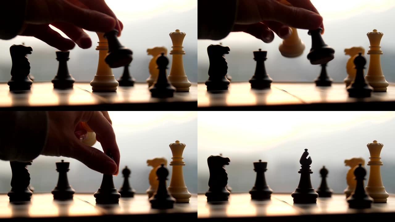 下棋对弈视频素材落子