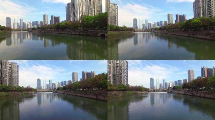 中国成都城市景观的无人机拍摄