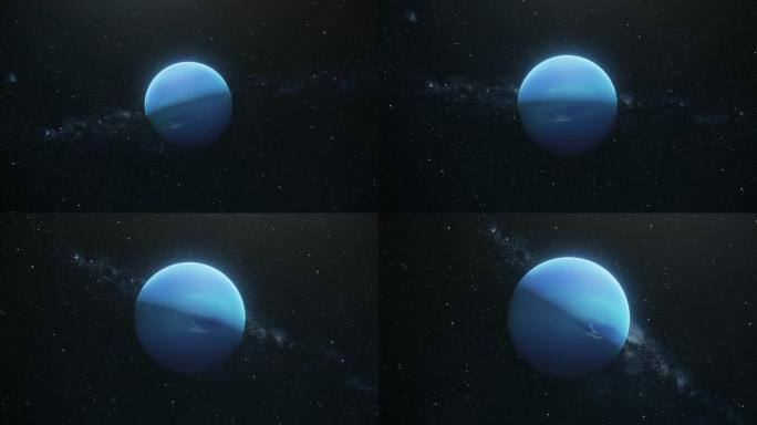 行星海王星在深空旋转