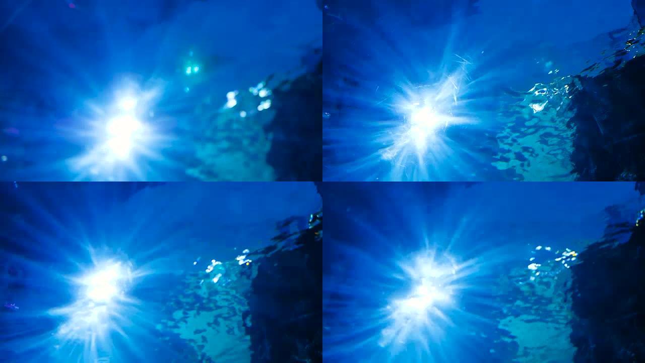 水下射线阳光光线放射