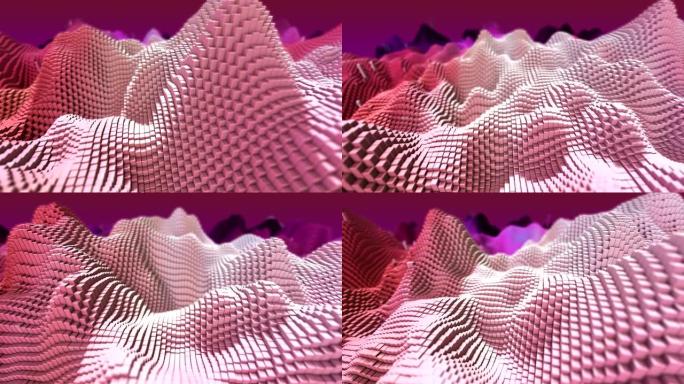 立方体块抽象背景抽象波浪起伏