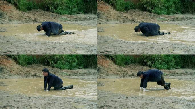 风雨中跌倒 勇往直前 失败