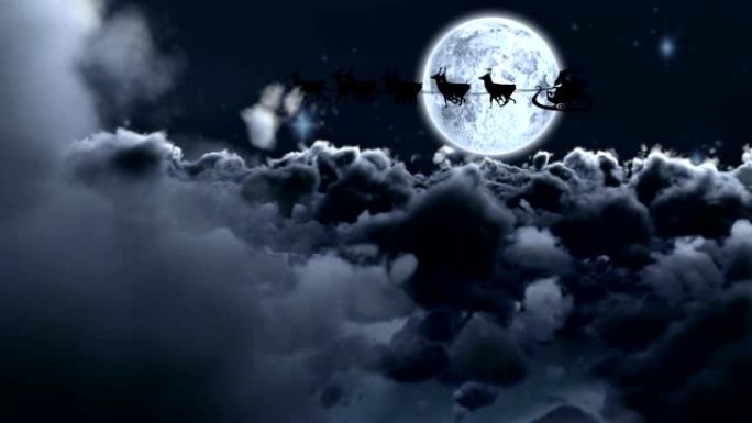 圣诞老人和夜晚的月亮