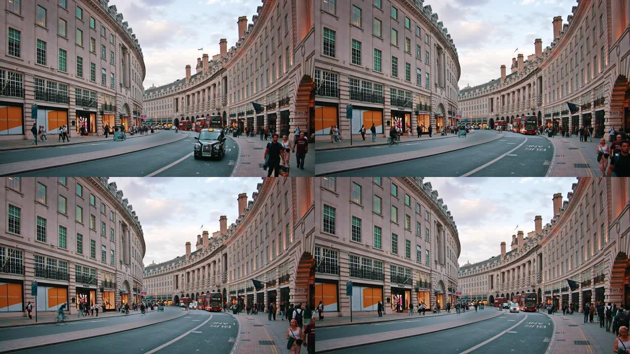伦敦摄政街。购物，时装街。旅游目的地