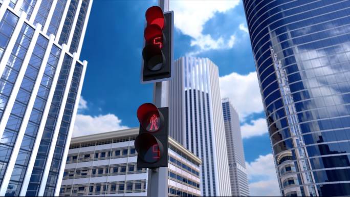 城市街头红绿灯交通信号灯4k视频素材