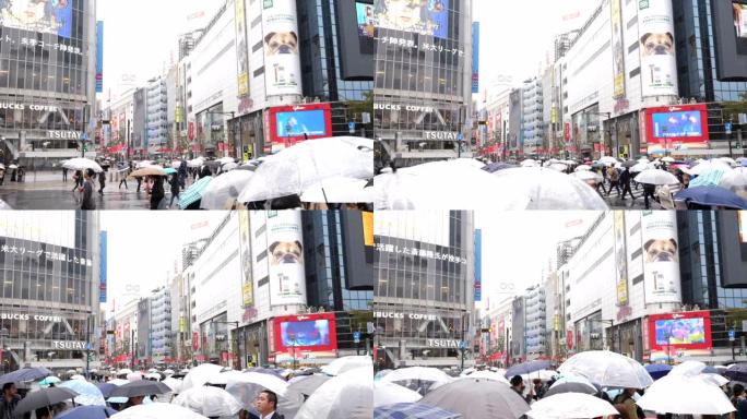Rainny day涩谷十字路口