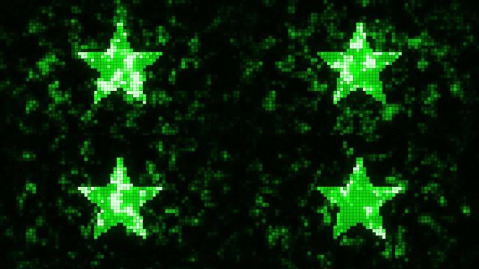 抽象的星形背景。浅景深动画。神奇的数字空间。微距拍摄3d运动图形。(可循环) 股票视频