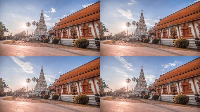 时间流逝Wat Chedi Liam wiang kum kam temple地标著名广场在清迈
