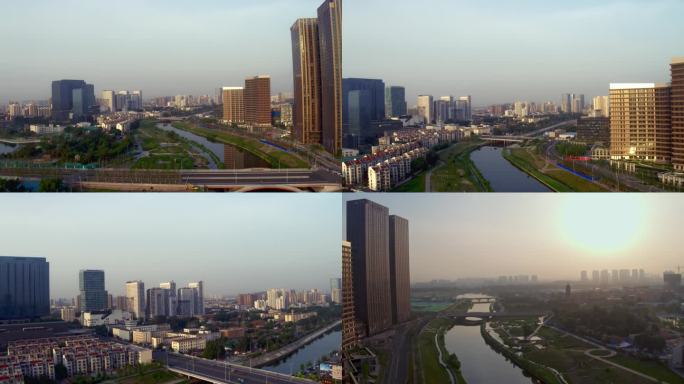 北京通州大运河航拍