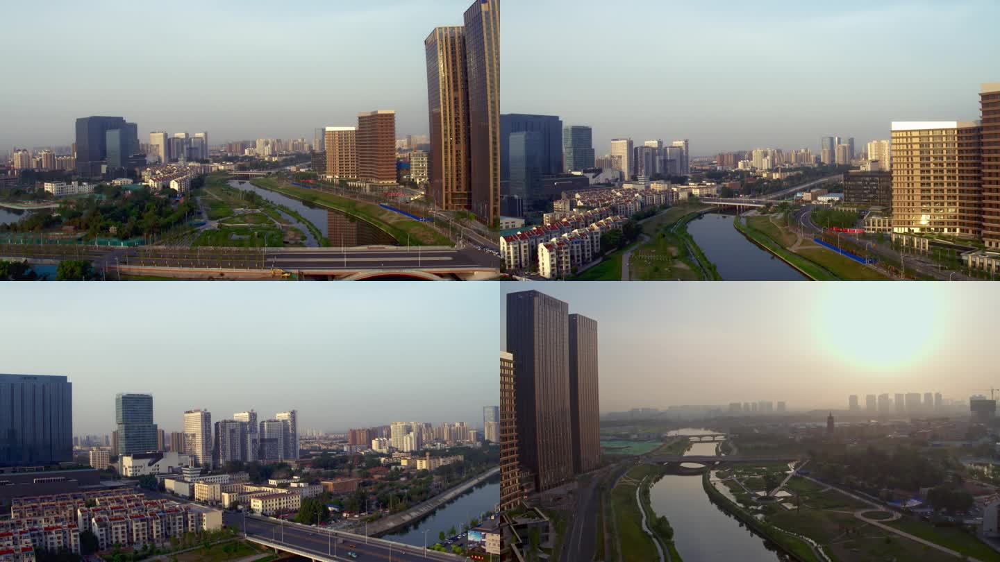 北京通州大运河航拍