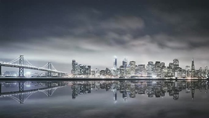 旧金山商业区大观都市夜景