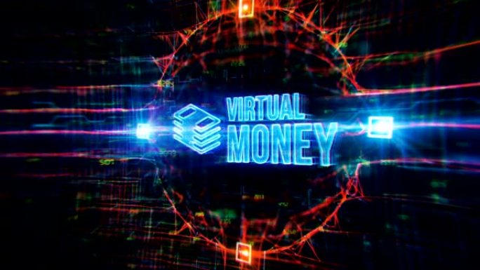 虚拟货币背景全息背景科技感背景