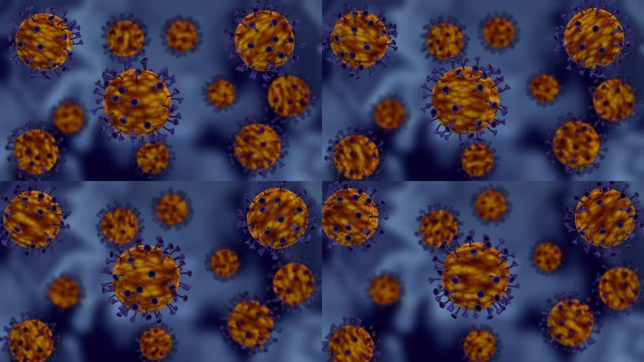 冠状病毒 (新型冠状病毒肺炎) 是3D图。