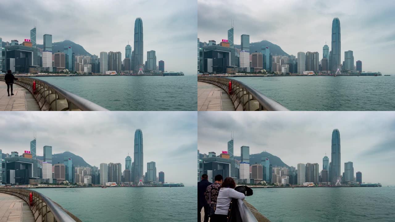 4K时光流逝:香港的城市风景时光流逝。城市和建筑。公司的建筑。平移风格。城市和建筑。香港-短片