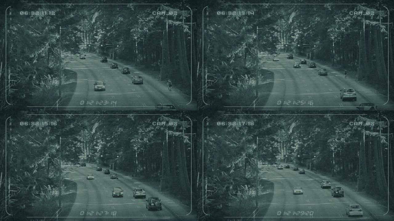 通过森林的高速公路CCTV提要