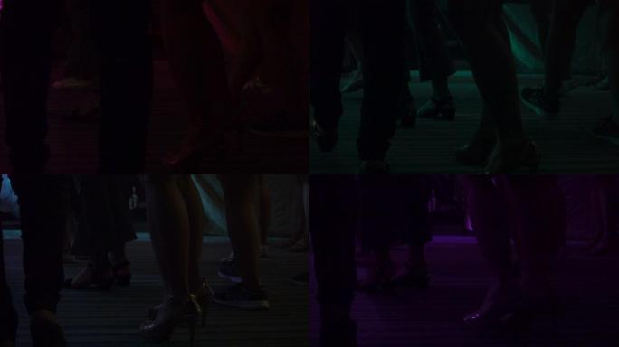 派对地板上的鞋子女人