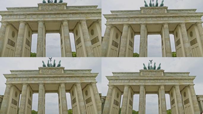 德国柏林勃兰登堡门的移动慢动作视频