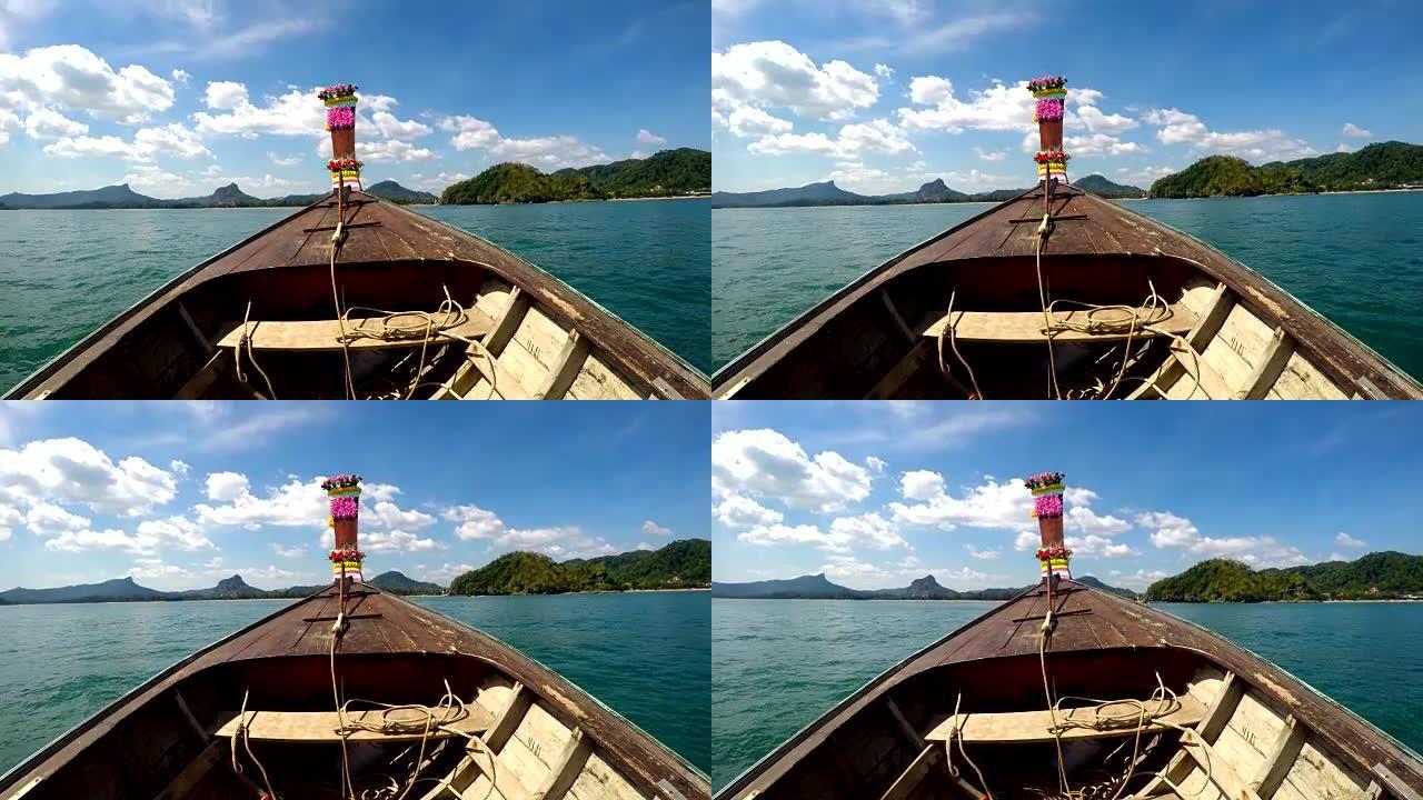泰国拉莱克拉比的长尾船泰国出租车船