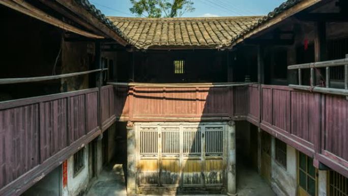 中国客家建筑延时中式宅院中式装修闲庭漫步