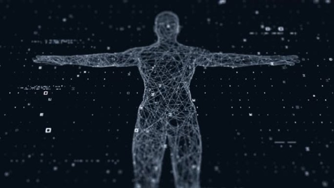 人体技术扫描生物密码人体结构重建科技感