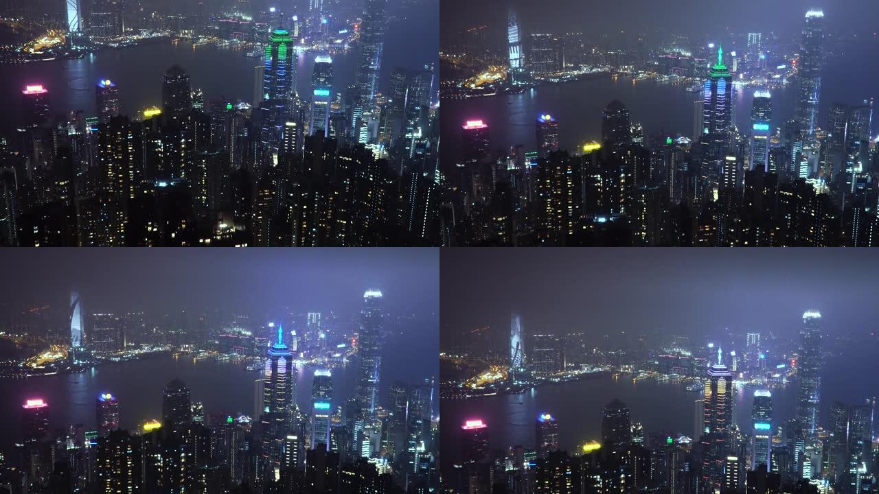 香港摩天大楼景观的倾斜