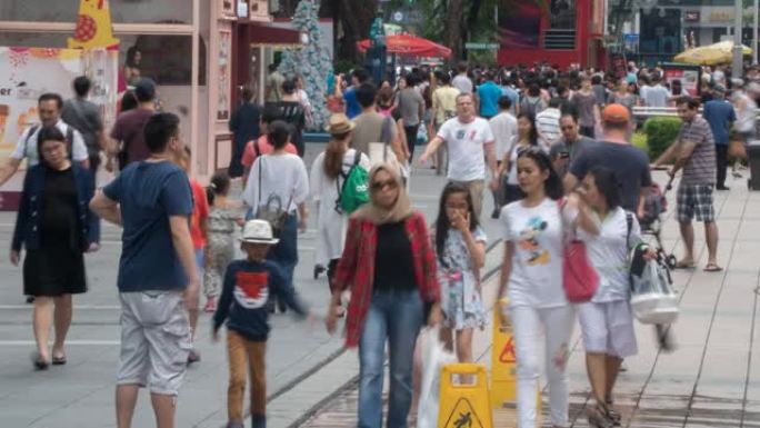 新加坡乌节路延时人群人流