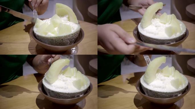 甜品冰瓜冰素，韩国著名冰淇淋