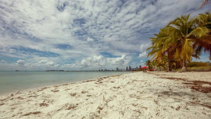 WS Time lapse sunny ocean beach，迈阿密，佛罗里达州